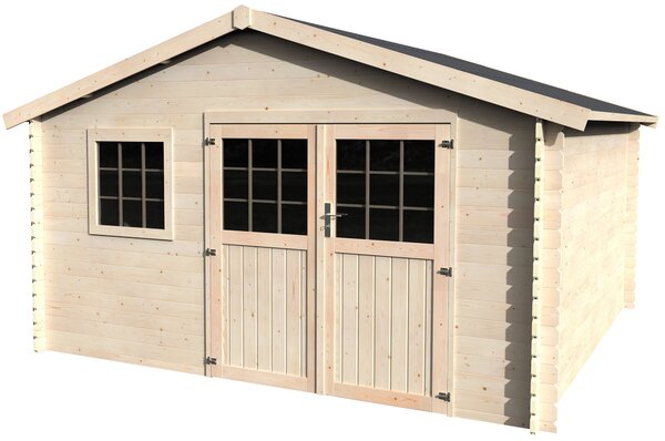 Casetta Box da Giardino per Attrezzi 4,27x4,15m Senza Pavimento in Legno Abete 28mm Floran N1