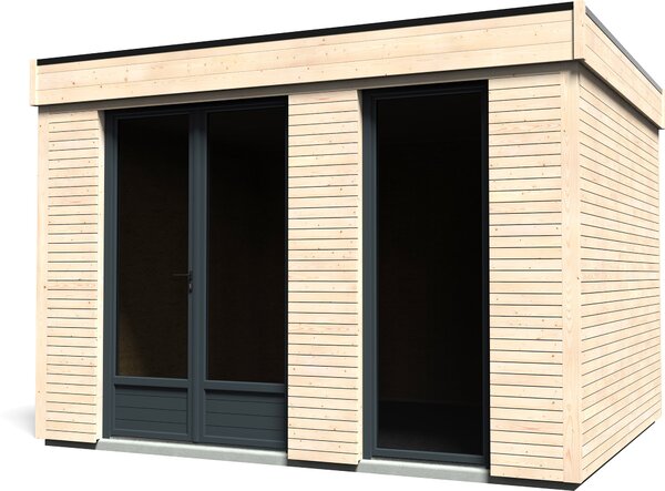 Casetta Abitabile da Giardino 3,65x2,99m Senza Pavimento con Pareti Isolanti Decor Home 9m²