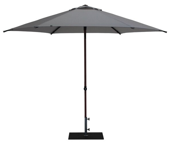 Ombrellone da Giardino Ø3 m Palo Ø38 mm in Alluminio Effetto Legno Tessuto Olefin Trend Wood Grigio