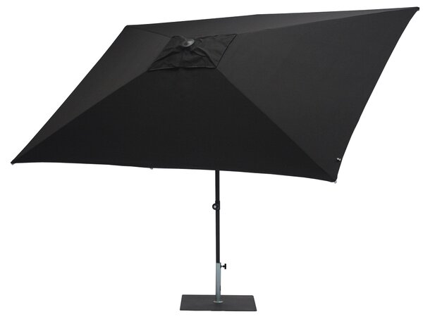 Ombrellone da Giardino 3x2 m Palo Ø38 mm in Alluminio Tessuto Olefin Trend Nero