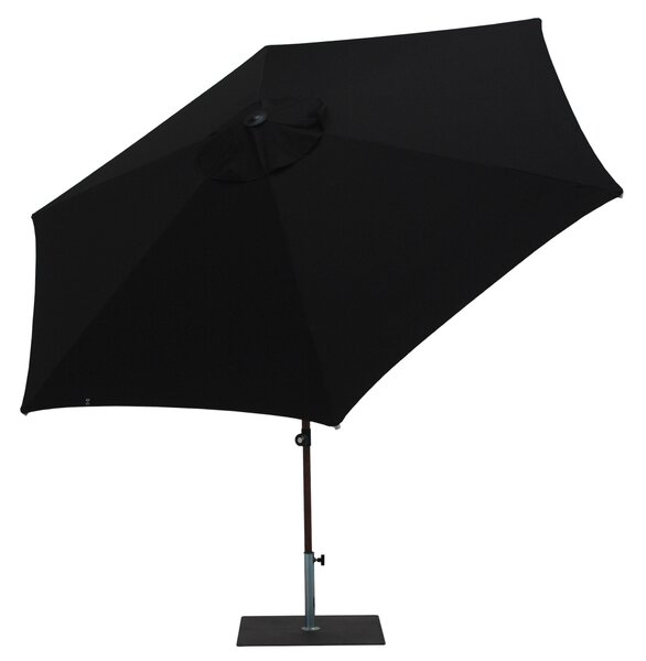 Ombrellone da Giardino Ø3 m Palo Ø38 mm in Alluminio Effetto Legno Tessuto Olefin Trend Wood Nero