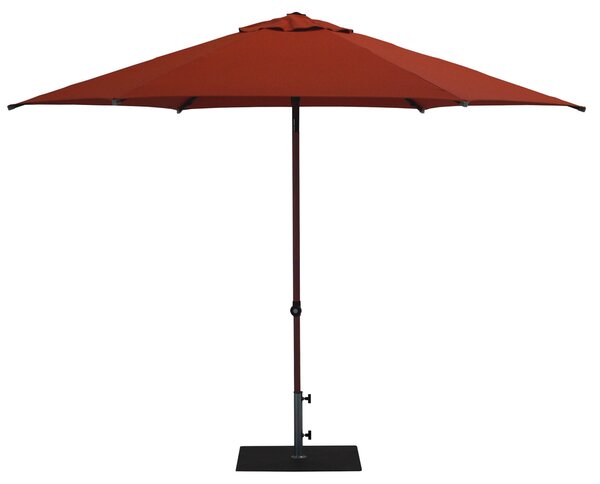 Ombrellone da Giardino Ø3 m Palo Ø38 mm in Alluminio Effetto Legno Tessuto Olefin Trend Wood Terracotta