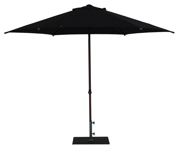 Ombrellone da Giardino Ø3 m Palo Ø38 mm in Alluminio Effetto Legno Tessuto Olefin Trend Wood Nero