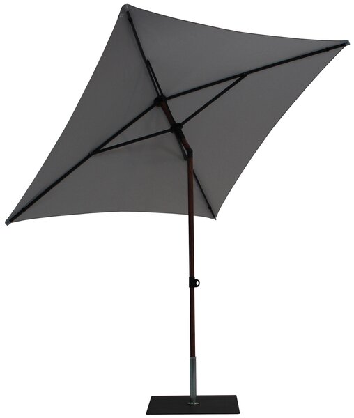 Ombrellone da Giardino 2x2 m Palo Ø38 mm in Alluminio Effetto Legno Tessuto Olefin Trend Wood Grigio