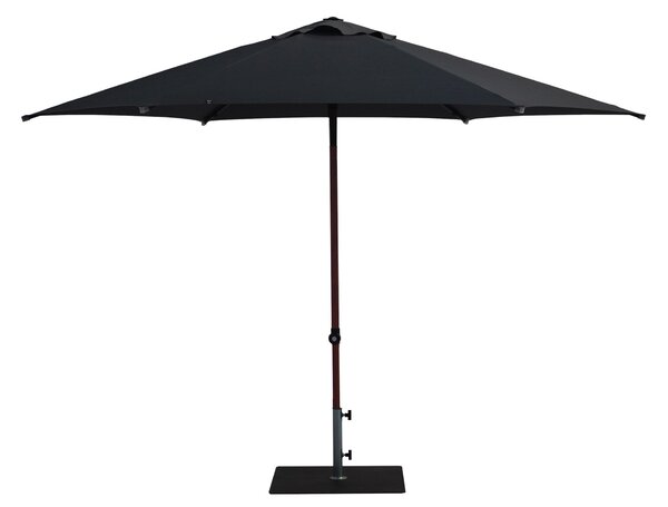 Ombrellone da Giardino Ø3 m Palo Ø38 mm in Alluminio Effetto Legno Tessuto Poliestere Trend Wood Antracite