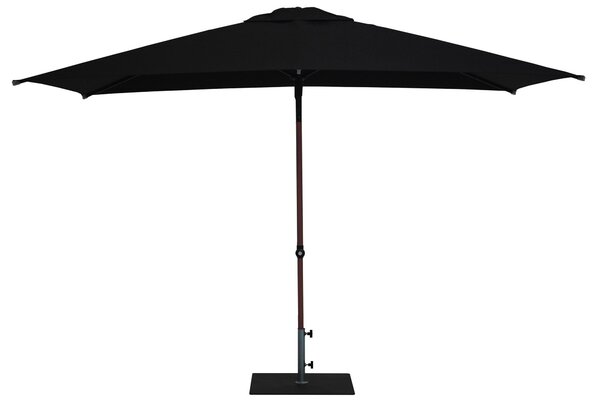 Ombrellone da Giardino 3x2 m Palo Ø38 mm in Alluminio Effetto Legno Tessuto Olefin Trend Wood Nero