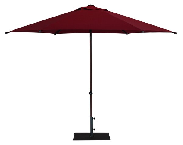 Ombrellone da Giardino Ø3 m Palo Ø38 mm in Alluminio Effetto Legno Tessuto Olefin Trend Wood Bordeaux