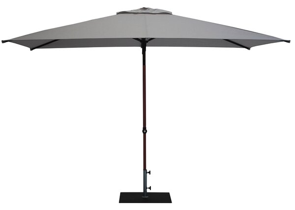 Ombrellone da Giardino 3x2 m Palo Ø38 mm in Alluminio Effetto Legno Tessuto Olefin Trend Wood Grigio