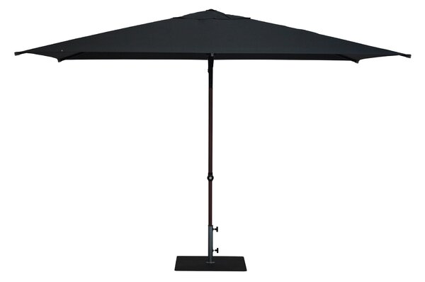 Ombrellone da Giardino 3x2 m Palo Ø38 mm in Alluminio Effetto Legno Tessuto Poliestere Trend Wood Antracite