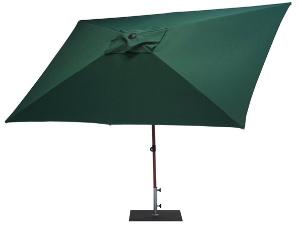 Ombrellone da Giardino 3x2 m Palo Ø38 mm in Alluminio Effetto Legno Tessuto Poliestere Trend Wood Verde