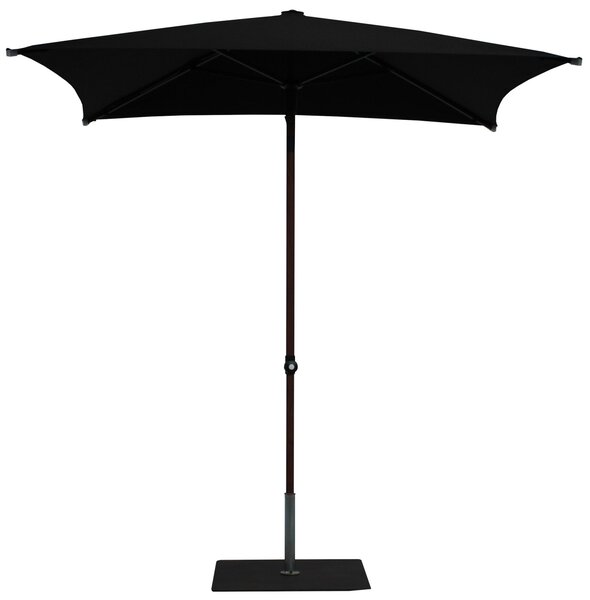 Ombrellone da Giardino 2x2 m Palo Ø38 mm in Alluminio Effetto Legno Tessuto Olefin Trend Wood Nero