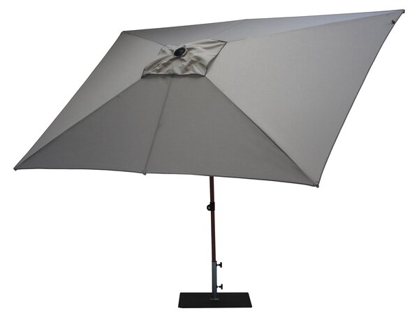 Ombrellone da Giardino 3x2 m Palo Ø38 mm in Alluminio Effetto Legno Tessuto Olefin Trend Wood Grigio