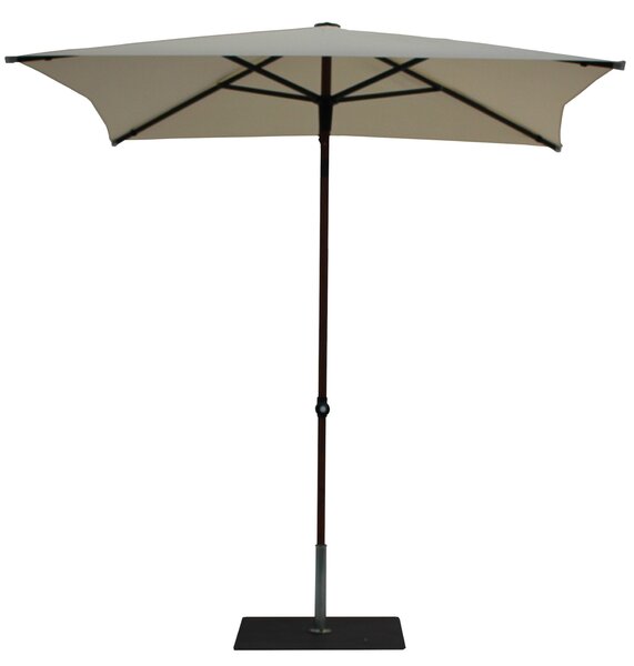 Ombrellone da Giardino 2x2 m Palo Ø38 mm in Alluminio Effetto Legno Tessuto Poliestere Trend Wood Ecru