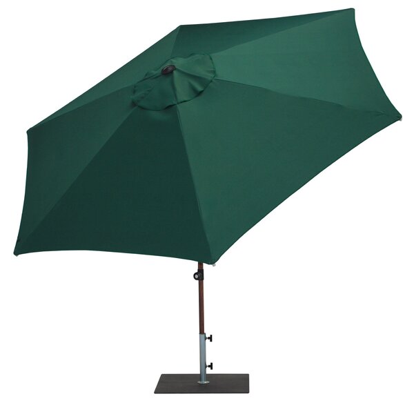 Ombrellone da Giardino Ø3 m Palo Ø38 mm in Alluminio Effetto Legno Tessuto Poliestere Trend Wood Verde