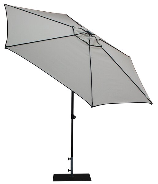 Ombrellone da Giardino Ø3 m Palo Ø38 mm in Alluminio Tessuto Dralon Acrilico Border Bianco