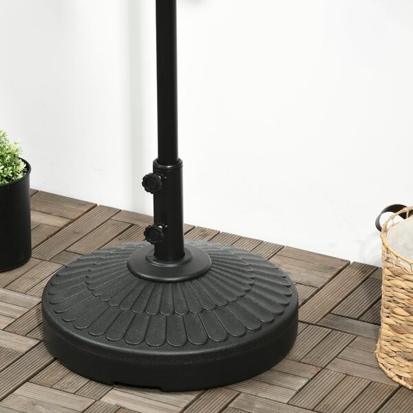 Base per Ombrellone da Giardino Ø48,5x36 cm Palo 38-48 mm in HDPE Nero