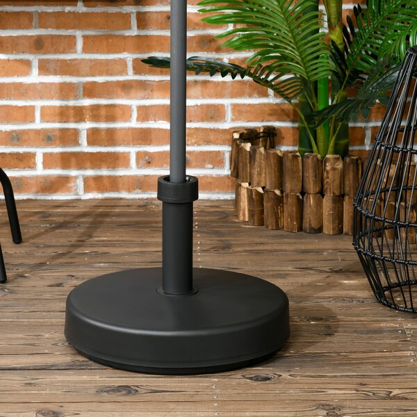 Base per Ombrellone da Giardino Ø45x33 cm Palo 24-48 mm in Plastica Nero