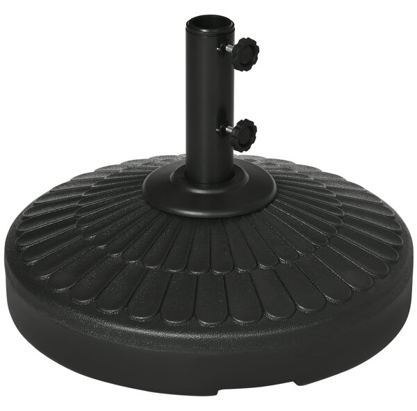Base per Ombrellone da Giardino Ø48,5x36 cm Palo 38-48 mm in HDPE Nero