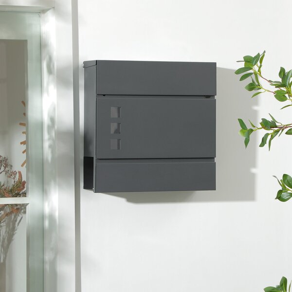 Cassetta Postale 3 Fessure 37x10,5x37 cm 2 Chiavi in Acciaio Zincato Grigio