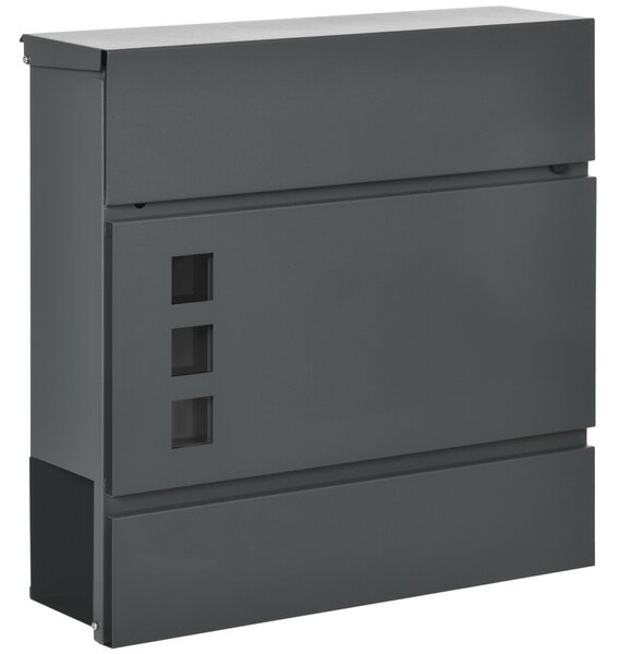 Cassetta Postale 3 Fessure 37x10,5x37 cm 2 Chiavi in Acciaio Zincato Grigio