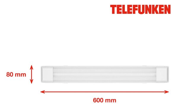 Telefunken Plafoniera LED Maat, lunghezza 60cm, bianco, 840