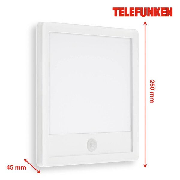 Telefunken Applique esterni a sensore Nizza, 25x25cm, bianco