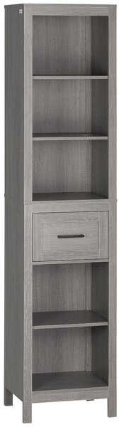 Mobile a Colonna per Bagno 42x30x170 cm in Truciolato Grigio