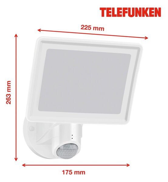 Telefunken Applique LED da esterni Lagos con sensore, bianco
