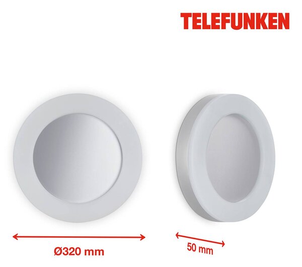 Telefunken Rixi applique LED da esterni, bianco