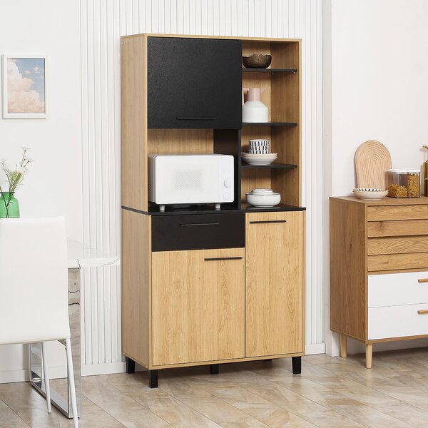 Credenza Cucina 90x40x180 cm in Truciolato e Legno di Pino