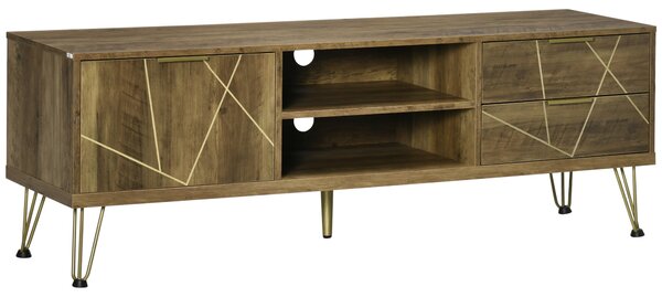 Mobile TV 150x39x50,8 cm Max 55” in Legno e Acciaio Legno e Oro