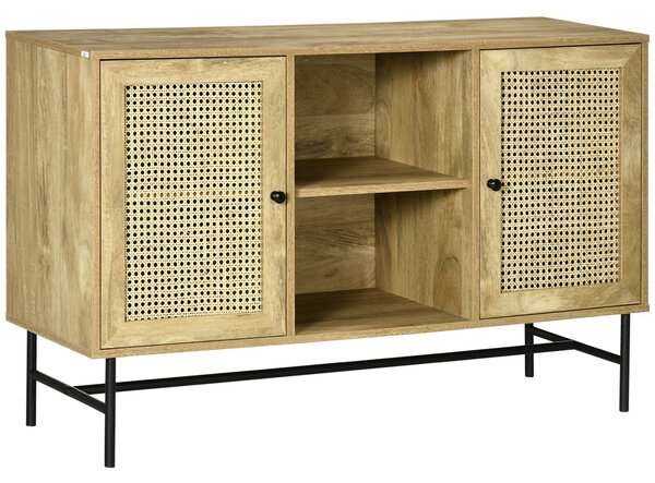 Mobiletto Basso 120x38x76,2 cm in Rattan Naturale