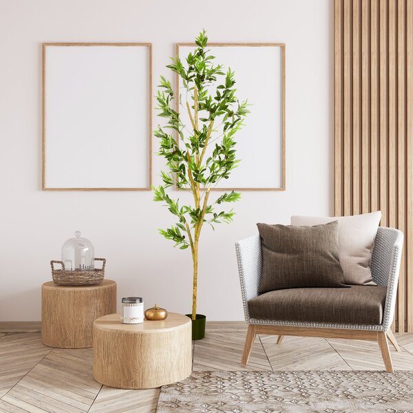 Pianta Artificiale Ulivo H180 cm con Vaso Verde