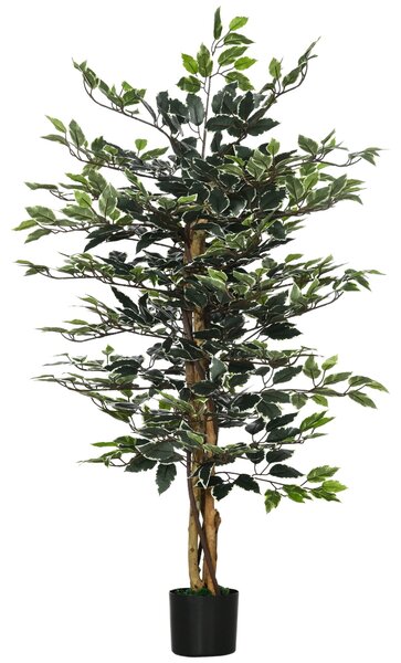 Pianta Artificiale Fico H130 cm con Vaso Verde