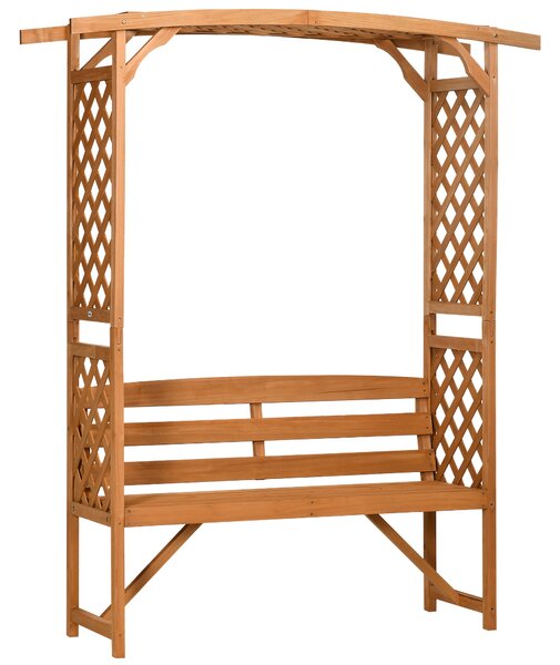 Panchina 2 Posti da Giardino 160x50x198 cm in Legno di Abete Marrone