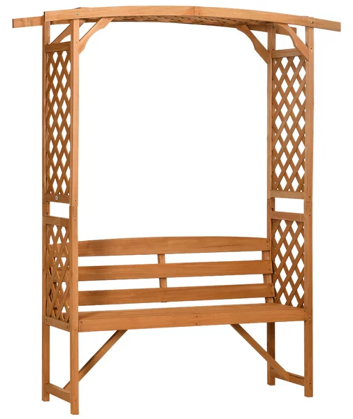 Panchina 2 Posti da Giardino 160x50x198 cm in Legno di Abete Marrone