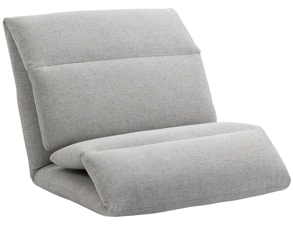 Poltrona da Terra 71x72x60 cm Schienale Reclinabile in Tessuto Grigio Chiaro