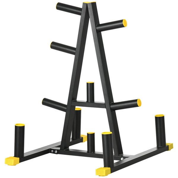 Rastrelliera Pesi e Bilancieri 85,5x70x96 cm in Acciaio e PP Nera