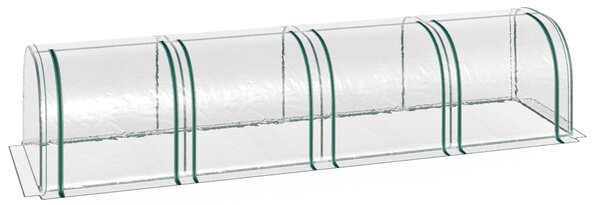Serra da Giardino a Tunnel 395x100x80 cm Anti UV in Acciaio e PVC Trasparente