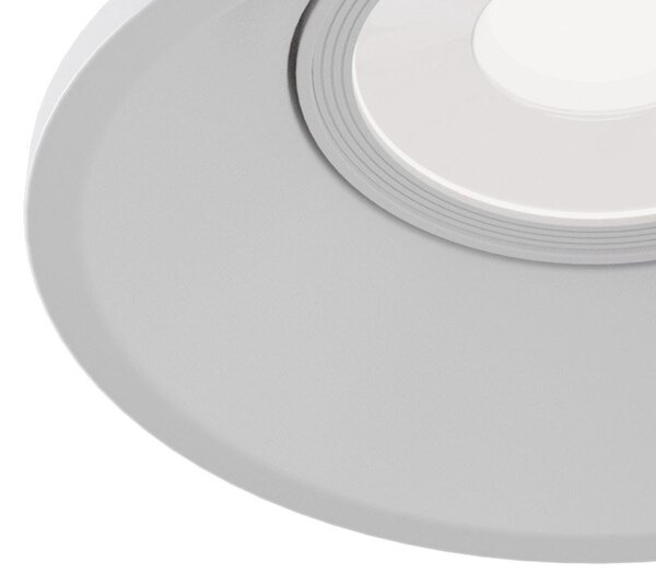 Faretto Da Incasso Moderno Dot Tondo Alluminio Bianco 1 Luce Diffusore Metallo