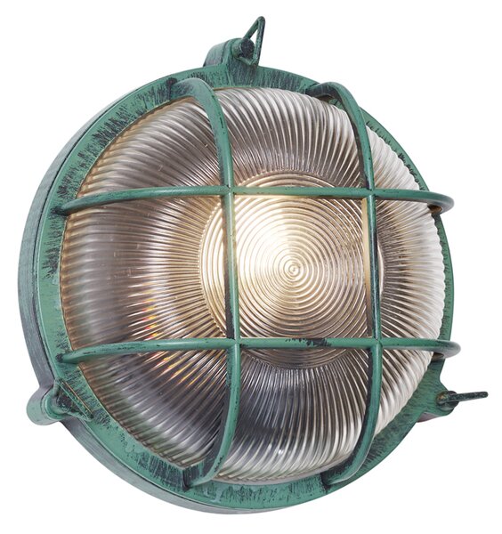 Lampada da parete per esterni verde rotonda IP44 - Noutica