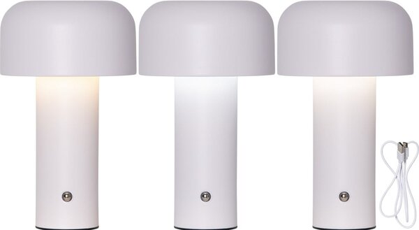 Lampada da tavolo LED bianca (altezza totale 21,5 cm) Bobby – Star Trading
