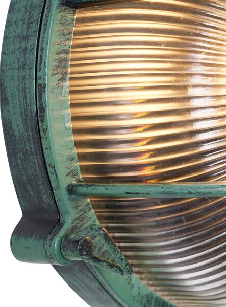 Lampada da parete per esterni verde rotonda IP44 - Noutica