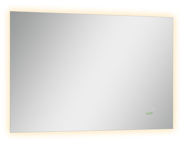Specchio da Bagno 90x60 cm con Cornice a LED Argento