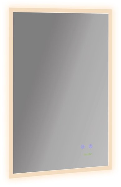 Specchio da Bagno 70x50 cm con Cornice a LED Argento