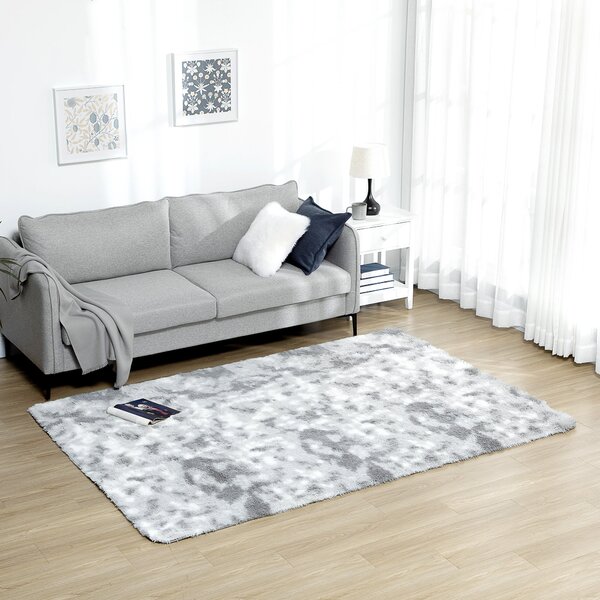 Tappeto Moderno 230x160 cm in Poliestere Grigio Chiaro