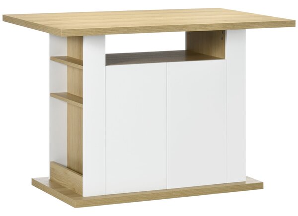 Tavolo con Armadietto 110x70x75,5 cm in Legno Trciolare Bianco e Naturale