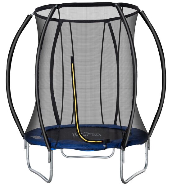 Trampolino Tappeto Elastico per Bambini Ø225x235 cm in Acciaio e PVC Nero e Blu