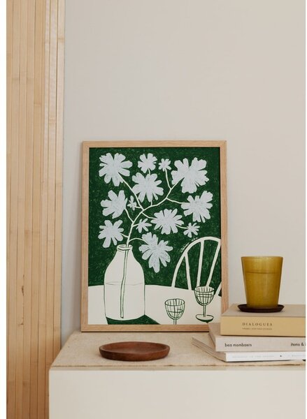 Poster 30x40 cm Blue Flowers & Red Wine – Anouk van Cleef – The Poster Club