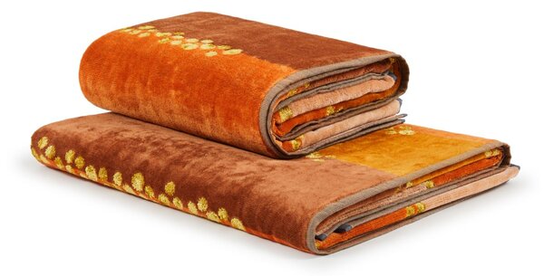 Asciugamano Con Ospite 40X60 60X100 Madagascar SALMONE Spugna Caleffi